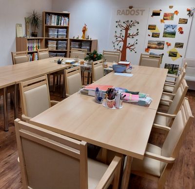 Židle a stoly pro domy s pečovatelskou službou Židle pro seniory s odnímateným sedákem