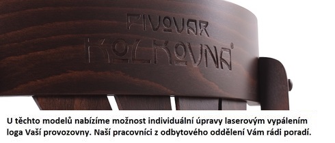 Laserové vypálení loga provozovny. Logo laser vypálení znaku provozovny.
