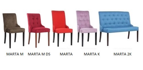 Židle a lavice modelové řady MARTA pro restaurace a kavárny.. Restaurační židle a lavice modelové řady MARTA.