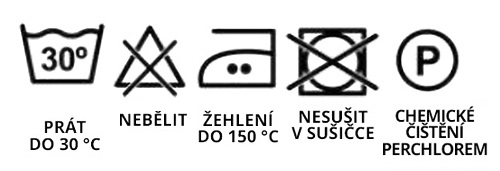 Jak prát látky Symboly praní