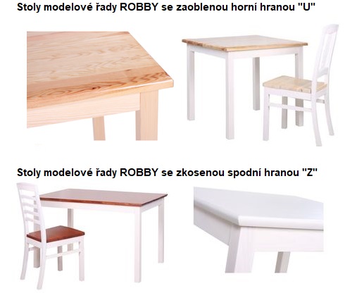Stoly v masivní borovice