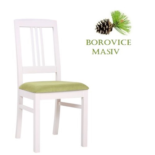 Dřevěné borovicové židle  ROBBIE 3P čalouněný sedák